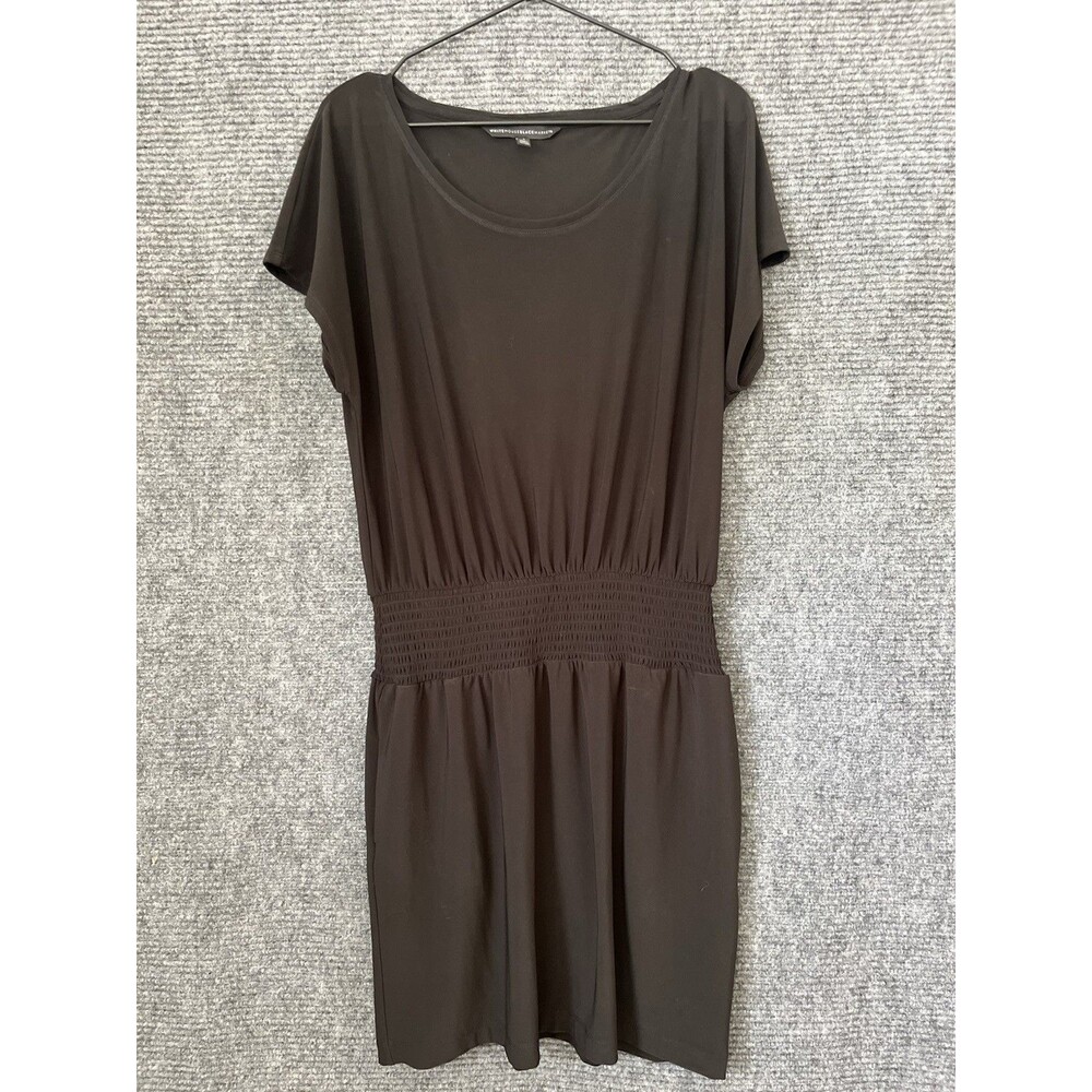 WHBM Dress Solid Black Size Small Travel Stretch Short Pockets Business Casual